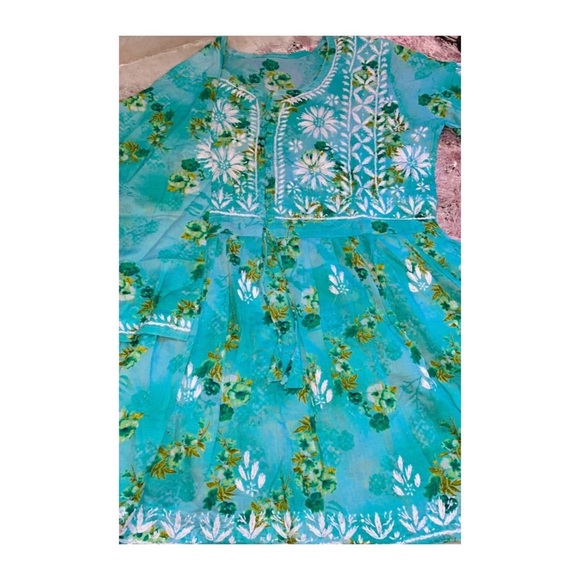 Alfah finery’s premium chikankari short frock | - Picture 3 of 4